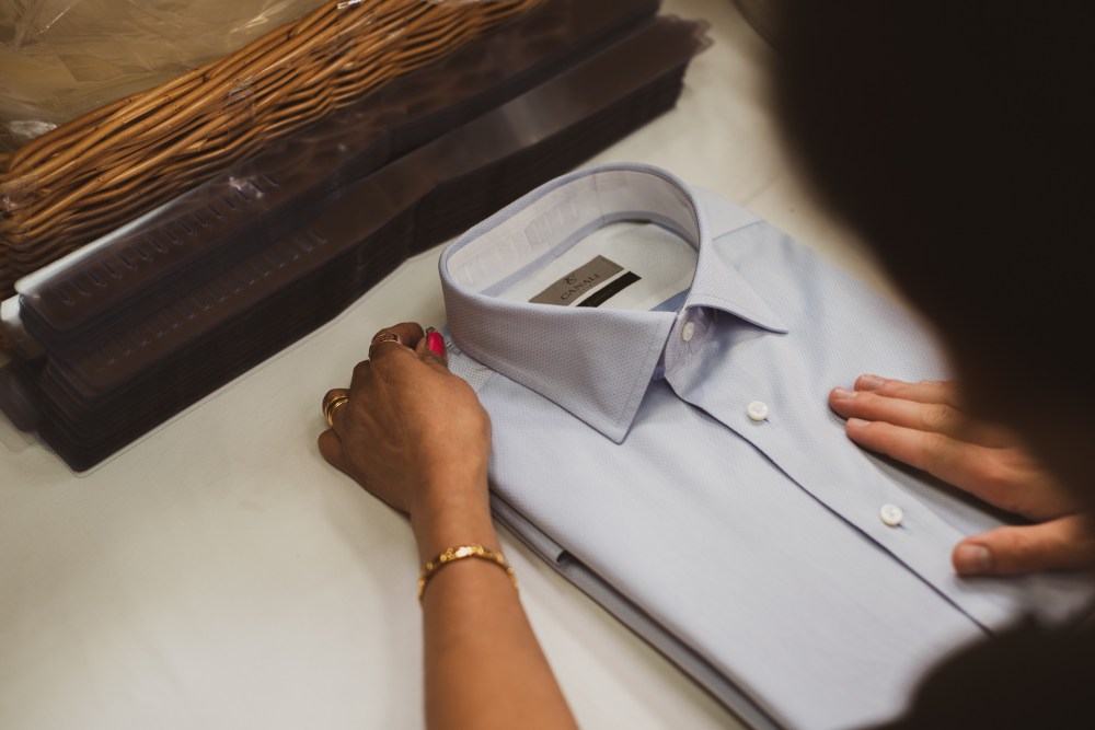 Folding a shirt